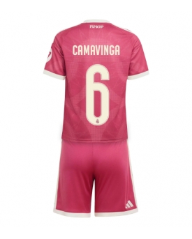 Billige Fotballdrakt Real Madrid Eduardo Camavinga #6 Replika Tredjedraktsett Barn 2026-27 Kortermet (med bukser)